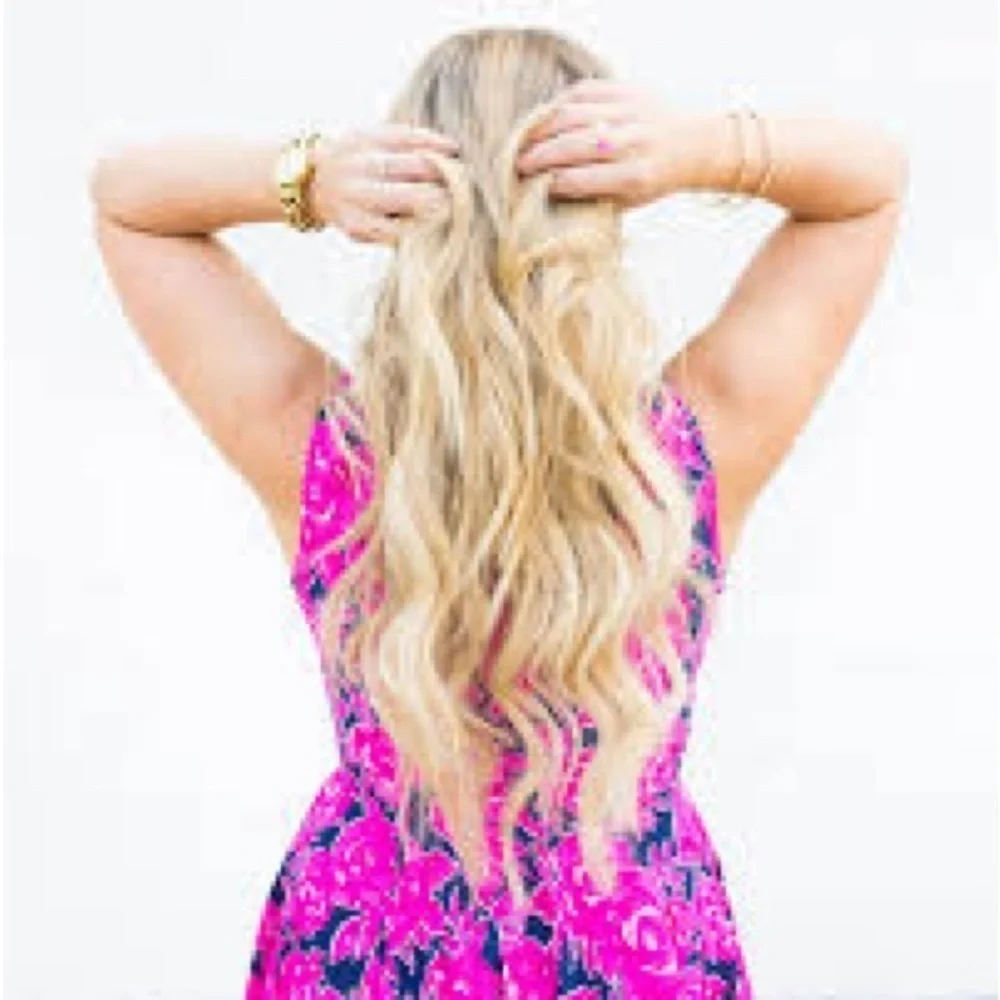 Maison Jules fit flare mini dress size small hot pink Fuscia navy blue Vacation - Picture 6 of 16